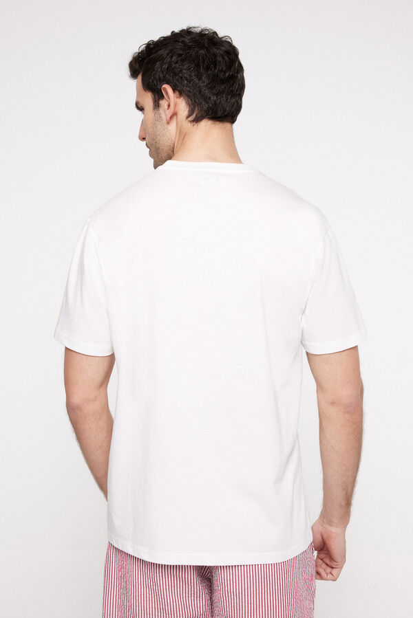 Fifty Outlet T-shirt estampada 100% algodão Branco