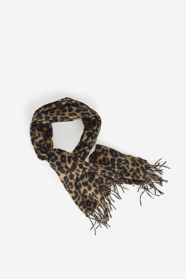 Milano Cachecol estampado animal Preto
