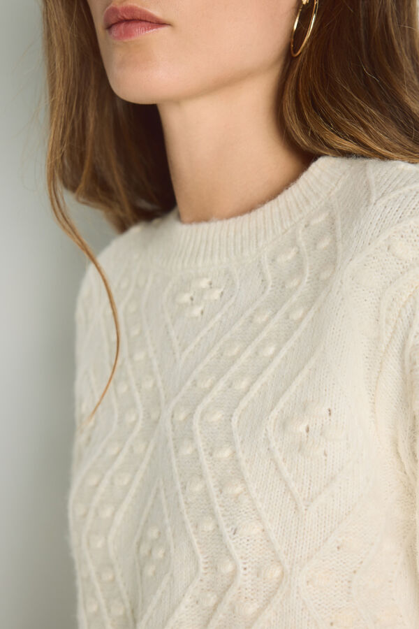 Milano Camisola gola redonda com estrutura Bege
