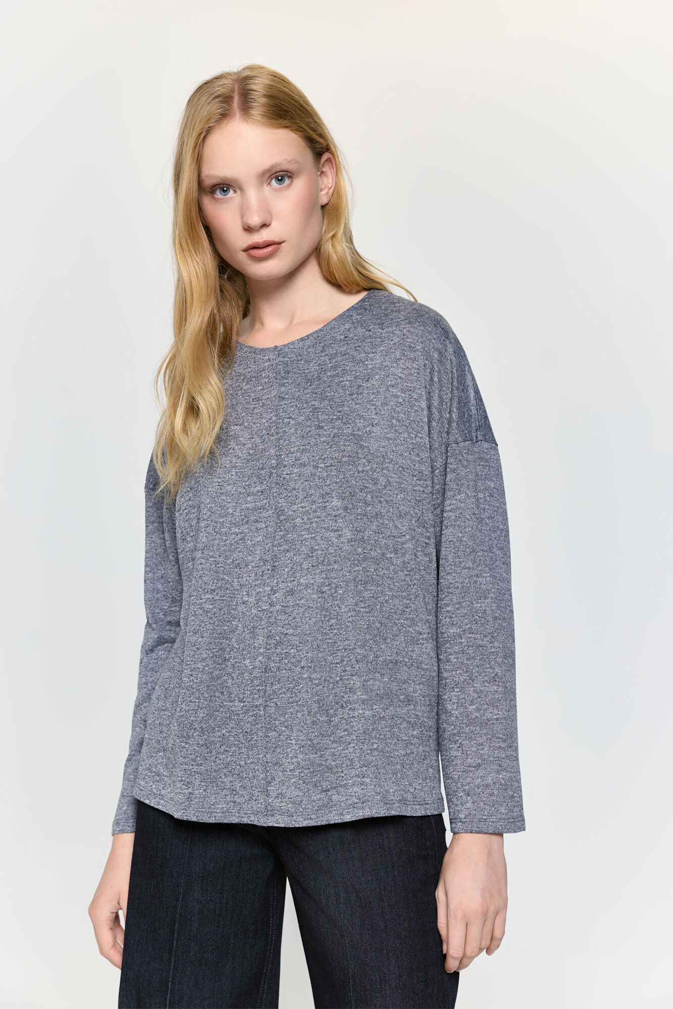 Milano Camiseta tacto suave manga larga cuello redondo