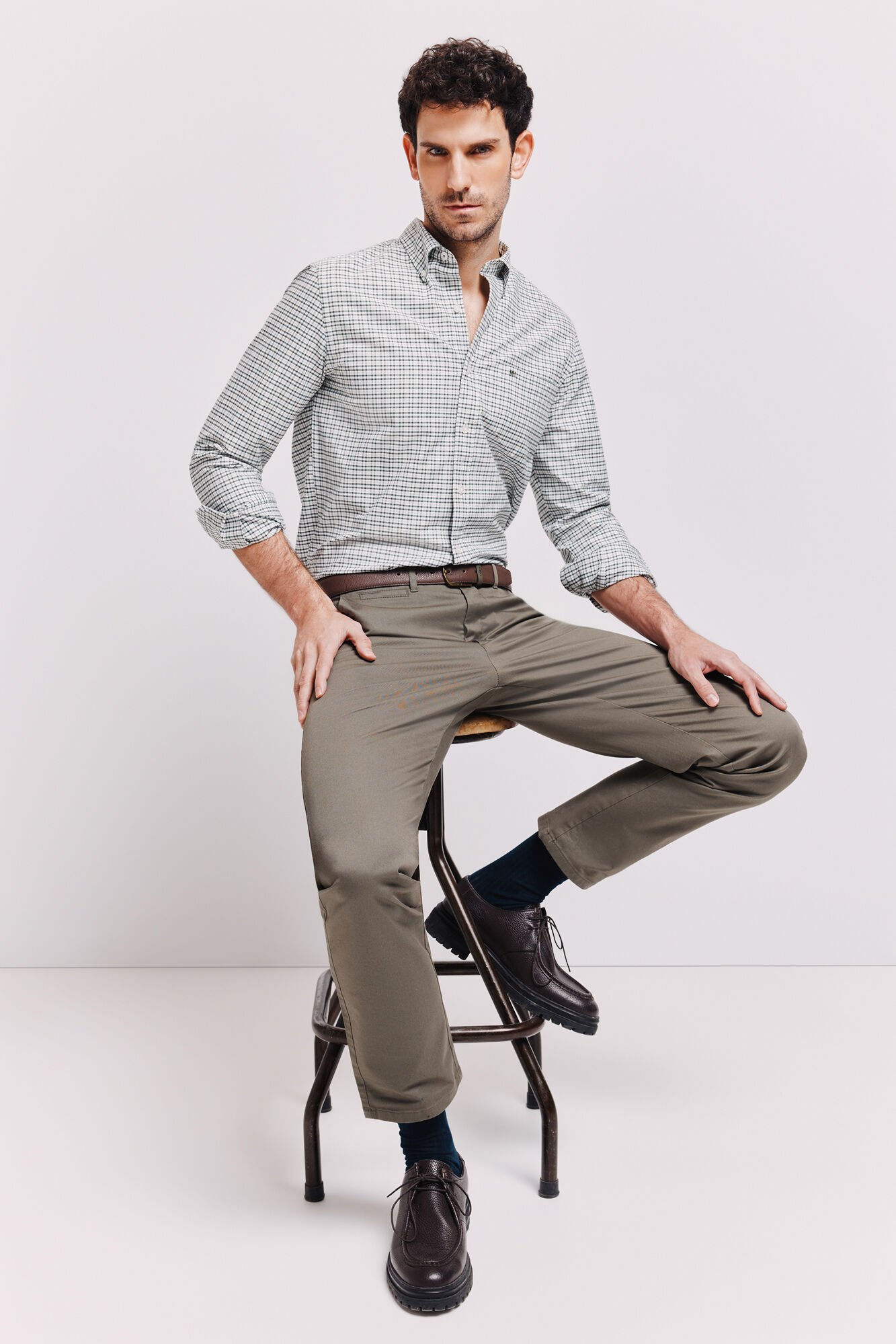 Pedro del Hierro Camisa manga comprida aos quadrados