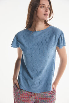 Fifty Outlet T-shirt perfurada Azul