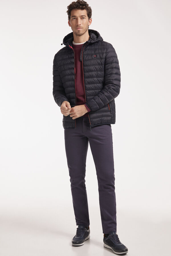 Fifty Outlet Chaqueta guateada con capucha Navy