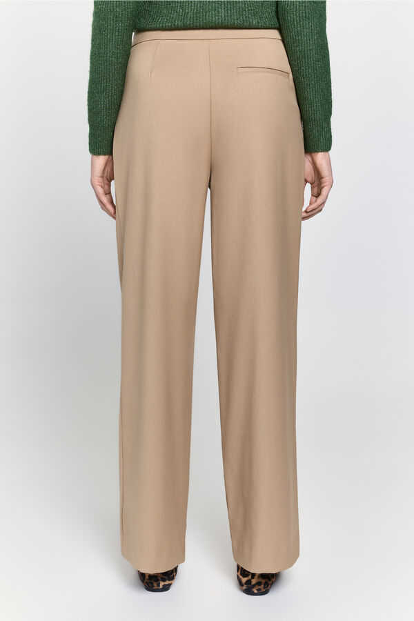 Milano Pantalón recto tiro alto Beige
