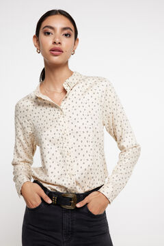 Fifty Outlet Camisa twill lurex natural