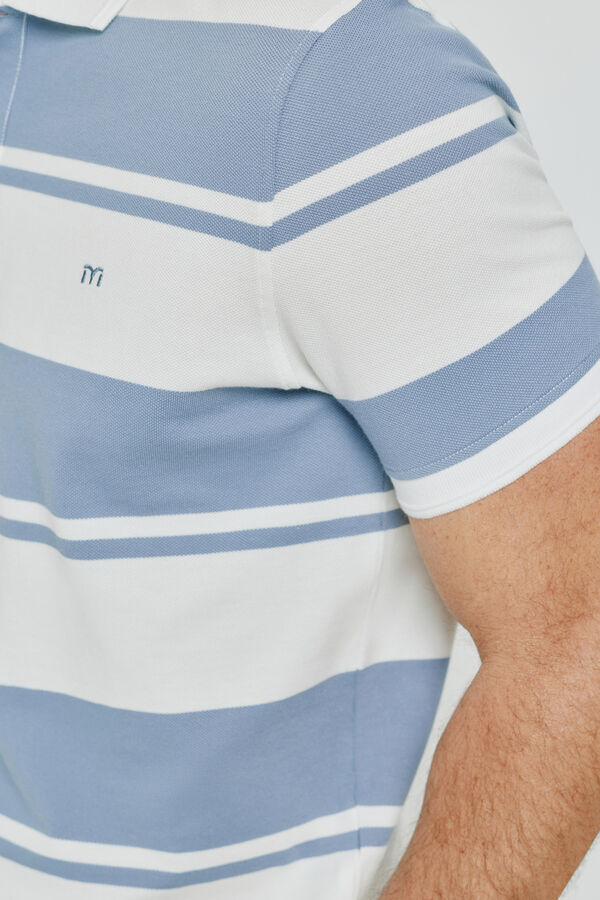 Milano Polo rayas manga corta Azul