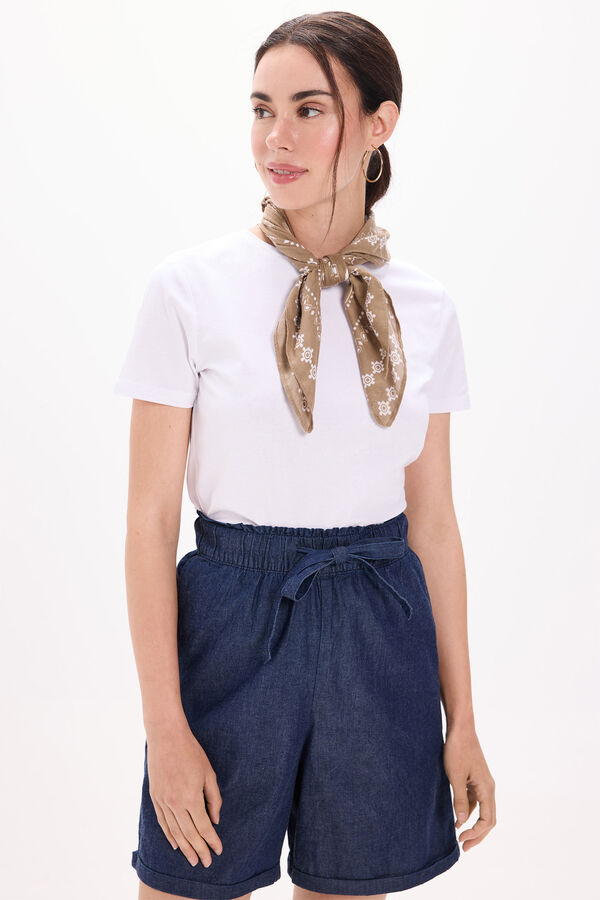 Milano Camiseta elástica de manga curta com soft touch Branco