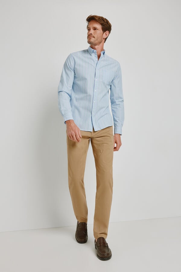 Springfield Camisa de riscas de manga comprida Verde