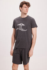 Milano Pijama corto print posicional Gris