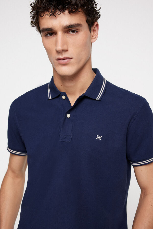 Fifty Outlet Polo PDH tipping a contraste Navy