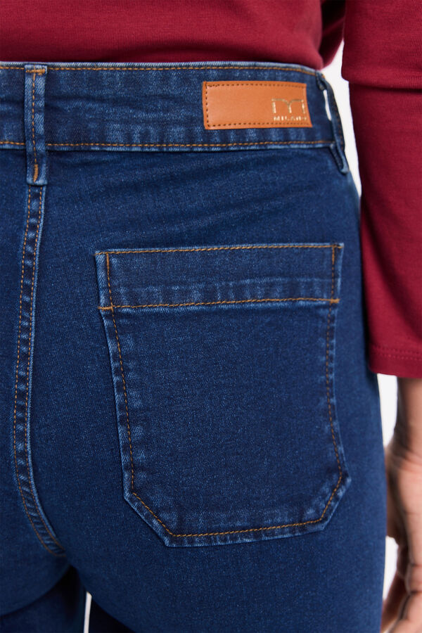 Milano Calça jeans culotte de cintura alta Azul