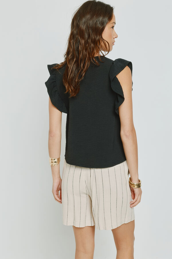 Milano Blusa com folhos Preto