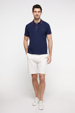 Fifty Outlet Polo Tipping Contraste Marinho
