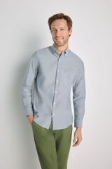 Milano Camisa lisa manga larga Navy
