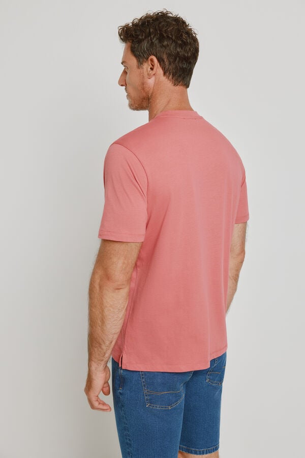 Pedro del Hierro T-shirt b&aacute;sica com logo bordado Vinho
