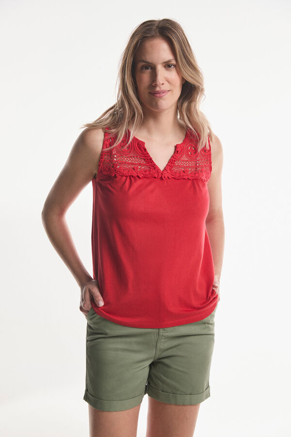 Fifty Outlet CAMISETA GUIPUR Rojo