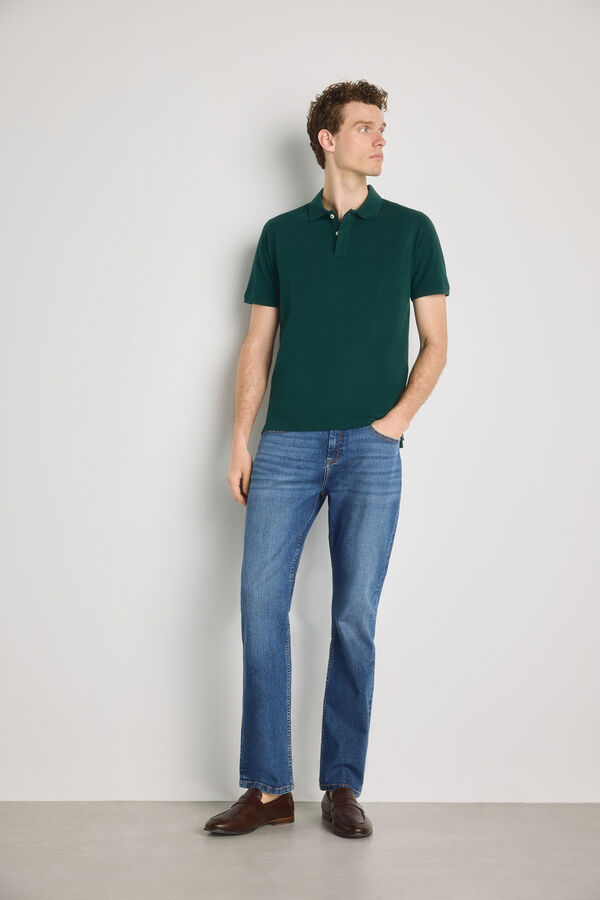 Pedro del Hierro Polo de manga curta Verde escuro
