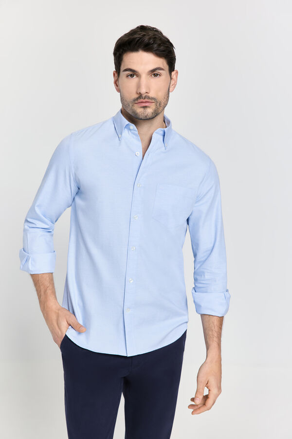 Pedro del Hierro Camisa twill relaxed fit Azul Claro