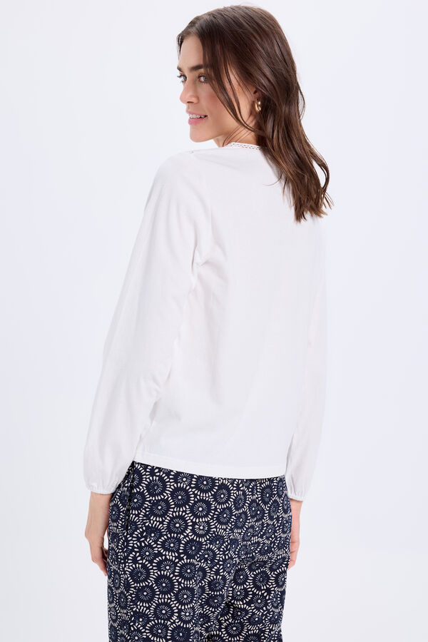 Milano Camiseta combinada de manga comprida Branco