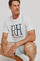 Pedro del Hierro Camiseta manga corta estampada Blanco