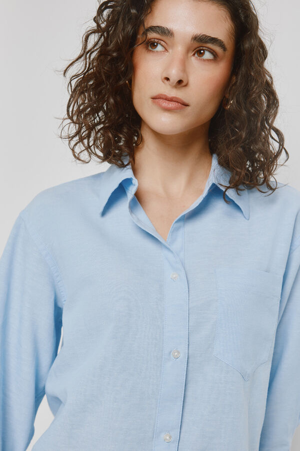 Milano Camisa gola camiseira Azul