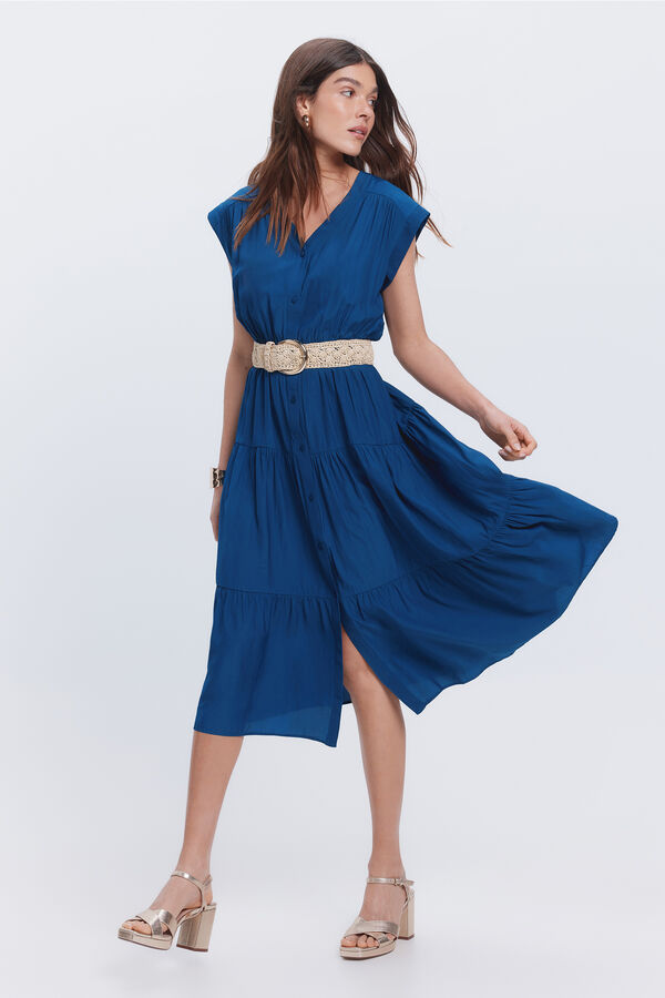 Milano Vestido largo vuelo Azul