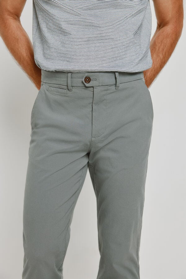 Pedro del Hierro Cal&ccedil;as chino regular fit Cinzento oscuro
