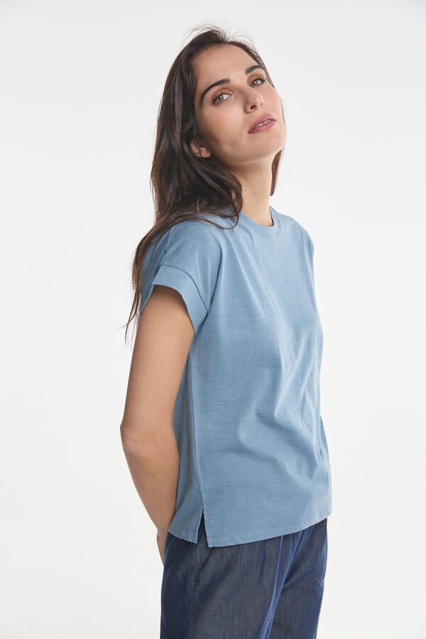 Fifty Outlet T-shirt básica sustentável Azul