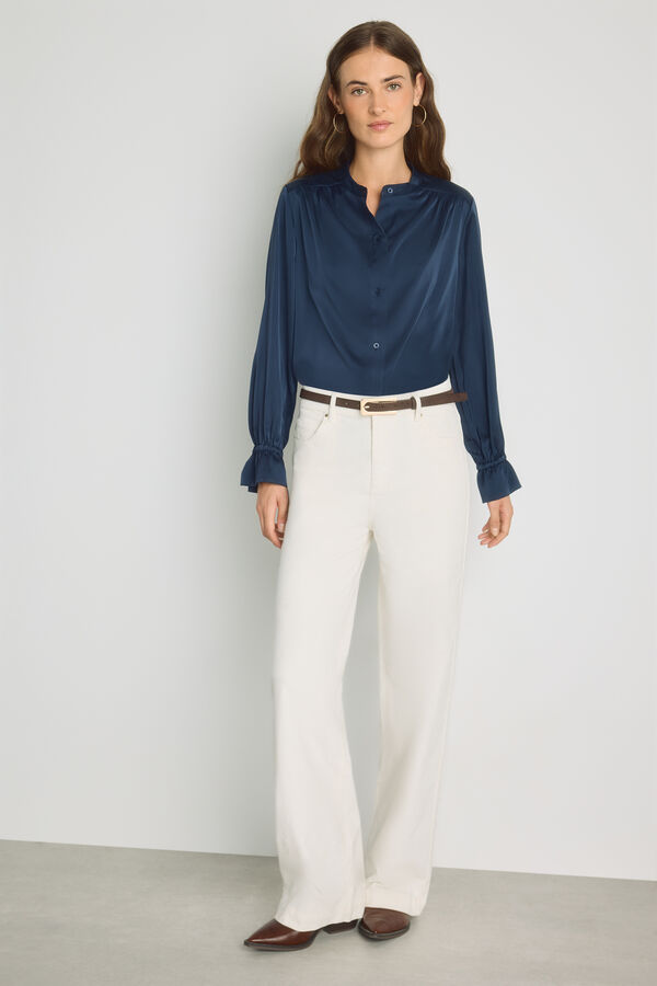 Milano Camisa cuello mao Navy