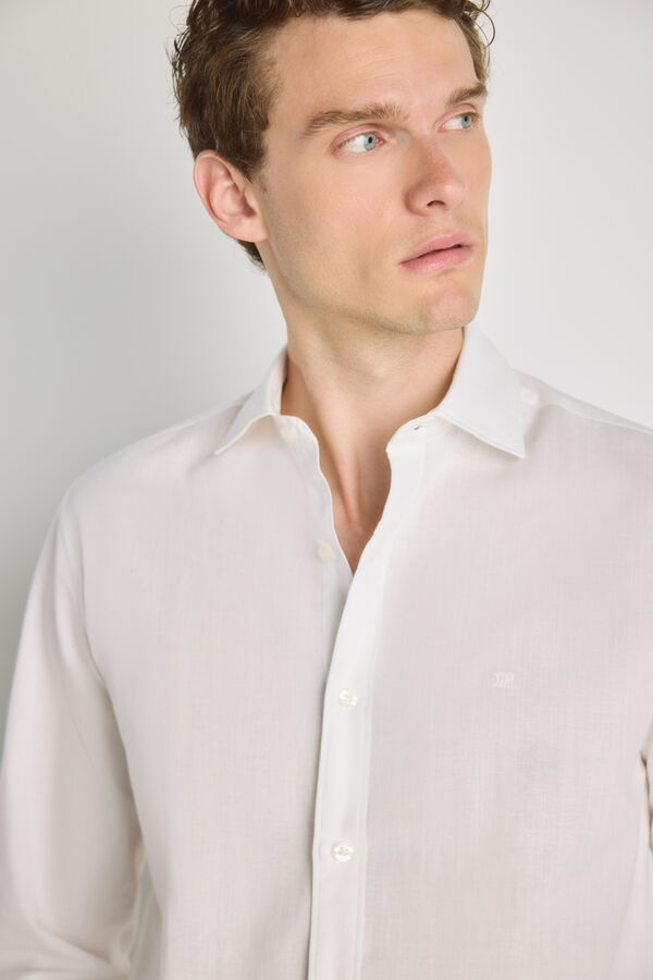 Pedro del Hierro Camisa lisa manga larga Blanco