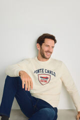 Springfield Sudadera cuello redondo con estampado natural