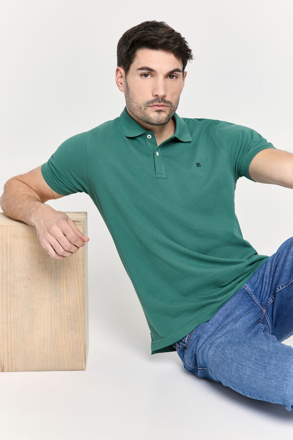 Pedro del Hierro Polo b&aacute;sico manga curta Verde