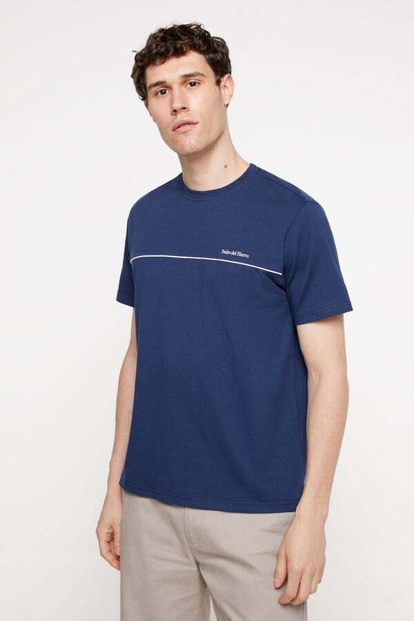 Fifty Outlet Camiseta vivo contraste 100% Algodón Navy