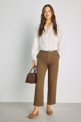 Milano Cal&ccedil;as chino com cinto Camel