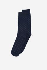 Milano Calcetines media ca&ntilde;a microprint Navy