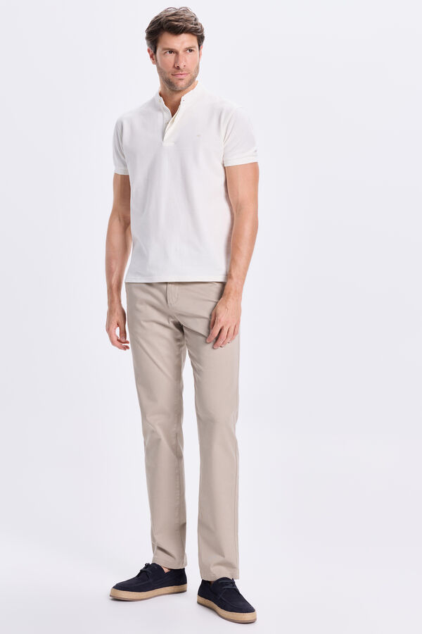 Milano Polo Mao Oxford Marfim