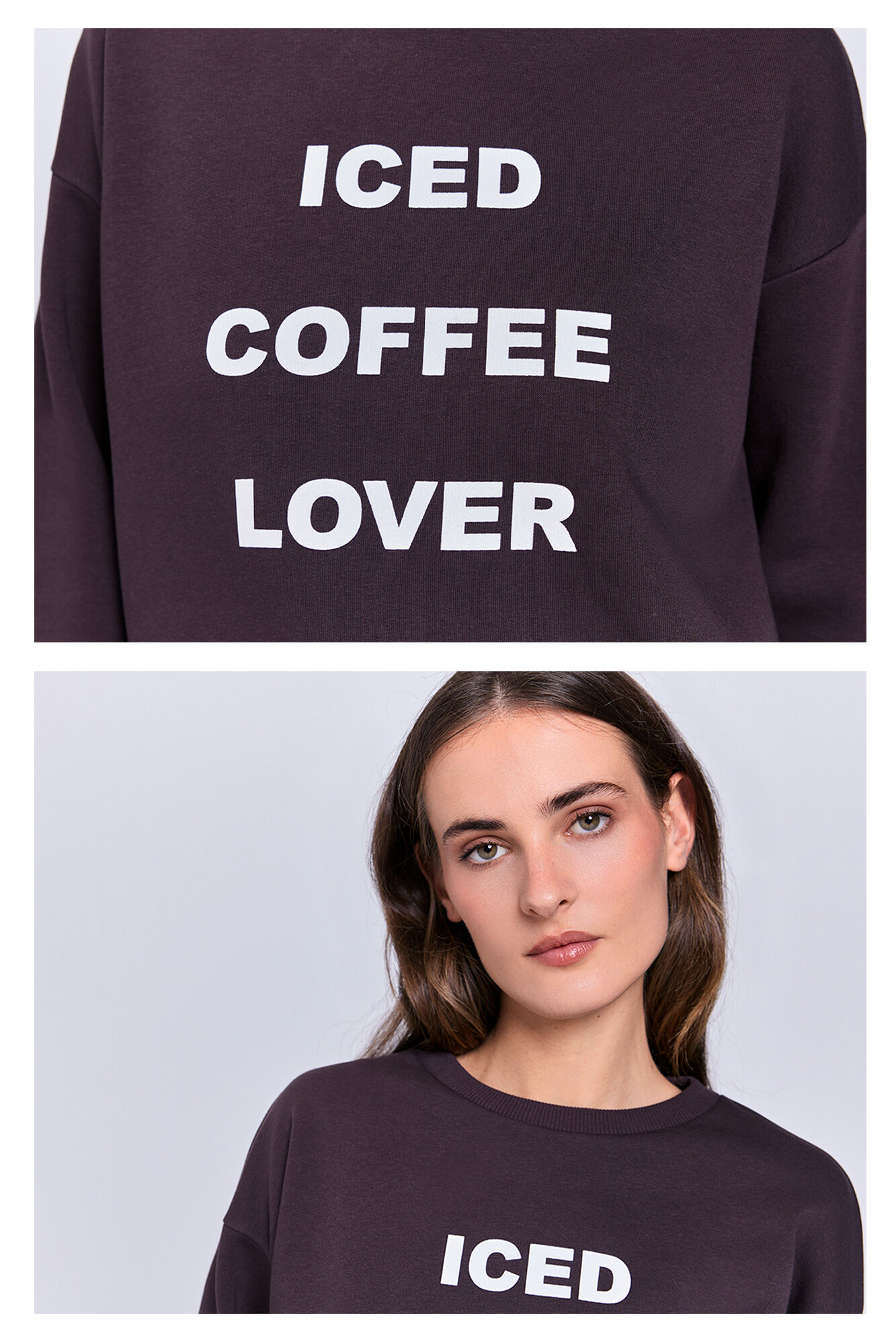 Milano Sudadera marron texto