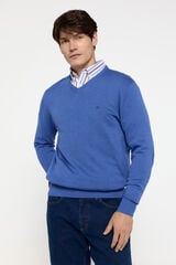 Milano Jersey Patch Cuello Pico Azul