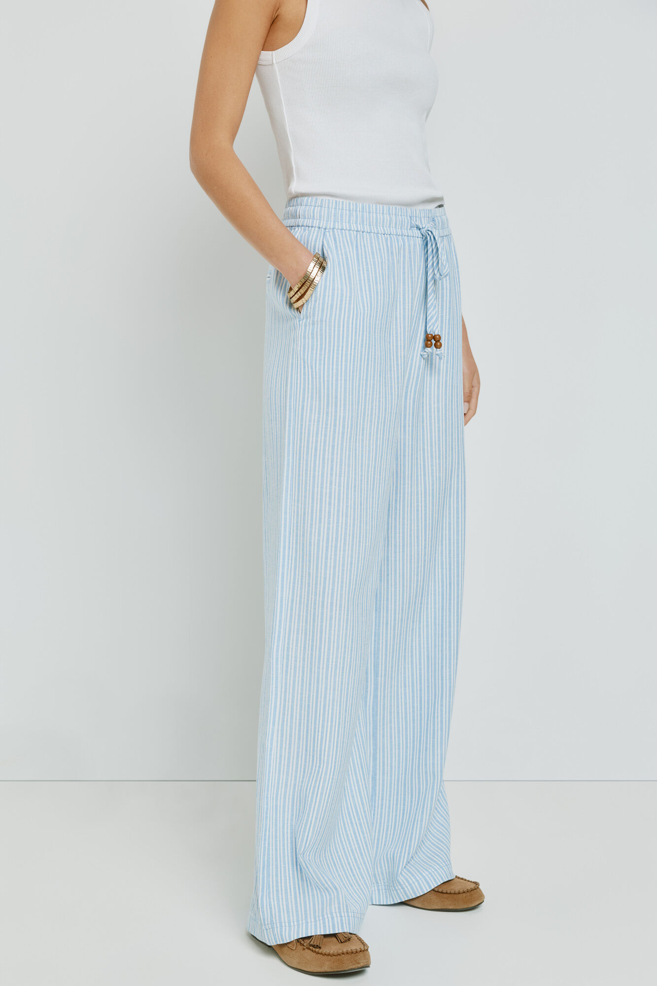 Milano Pantal&oacute;n ancho de rayas