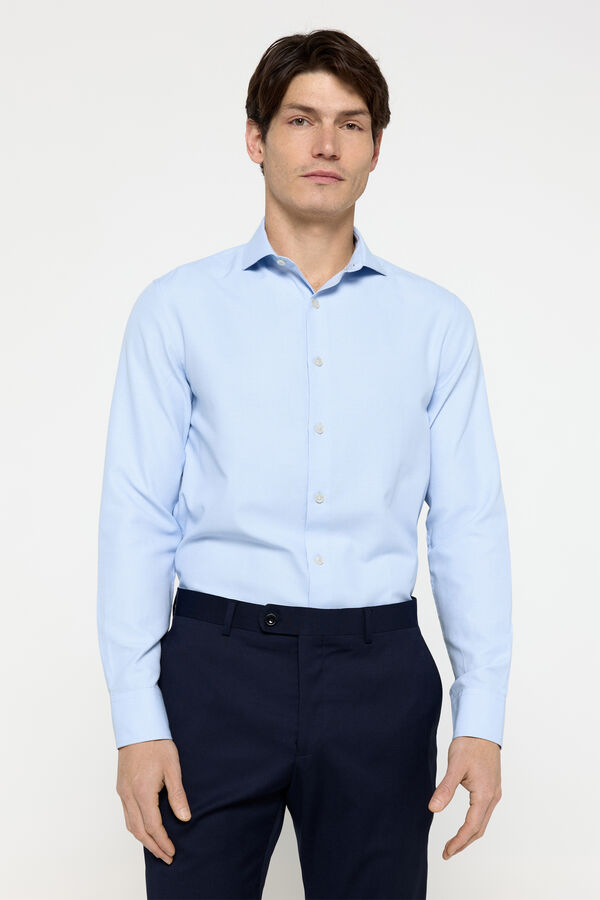 Milano Camisa social com estrutura Milano Azul