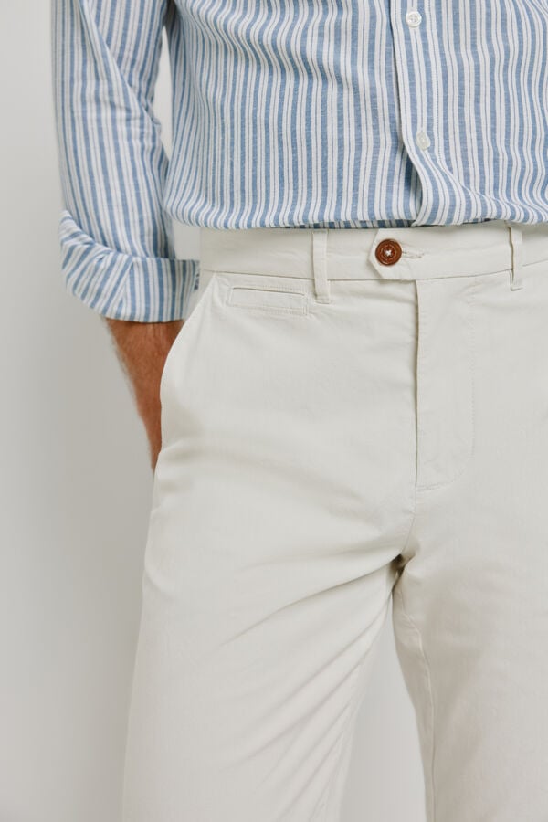 Pedro del Hierro Cal&ccedil;as chino regular fit Areia