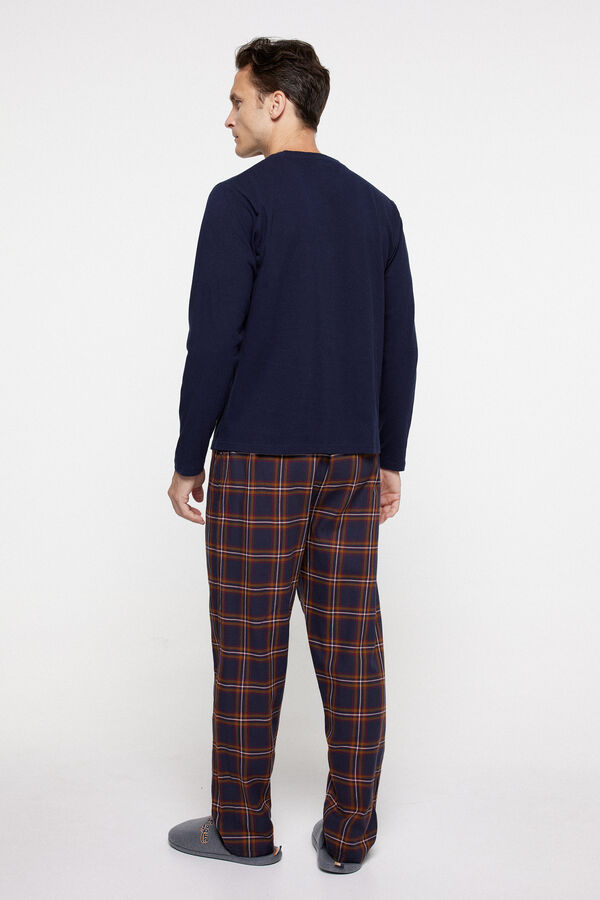 milano Pijama Algod&oacute;n Cuadros. Navy
