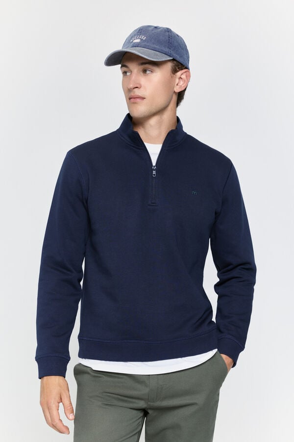 Milano Sweatshirt com logo semi-cisne Marinho