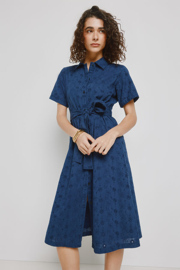 Milano Vestido denim escote pico Navy