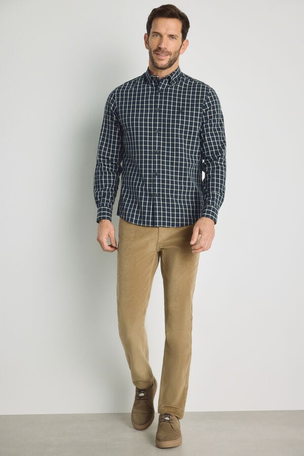 Springfield Camisa cuadros manga larga Azul Claro