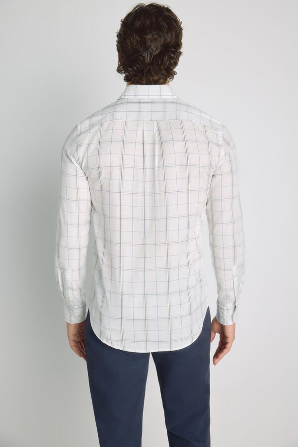 Milano Camisa cuadros manga larga Azul Claro