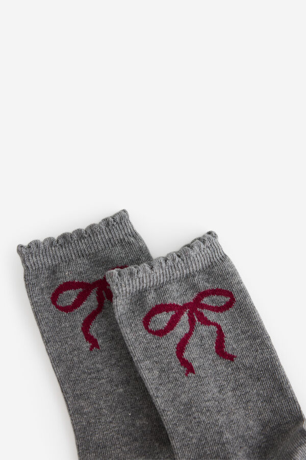 Milano Meias de laço Cinzento oscuro