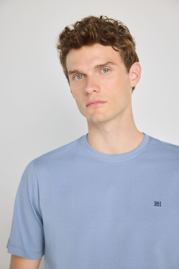 Pedro del Hierro Camiseta b&aacute;sica con logo bordado Azul Claro