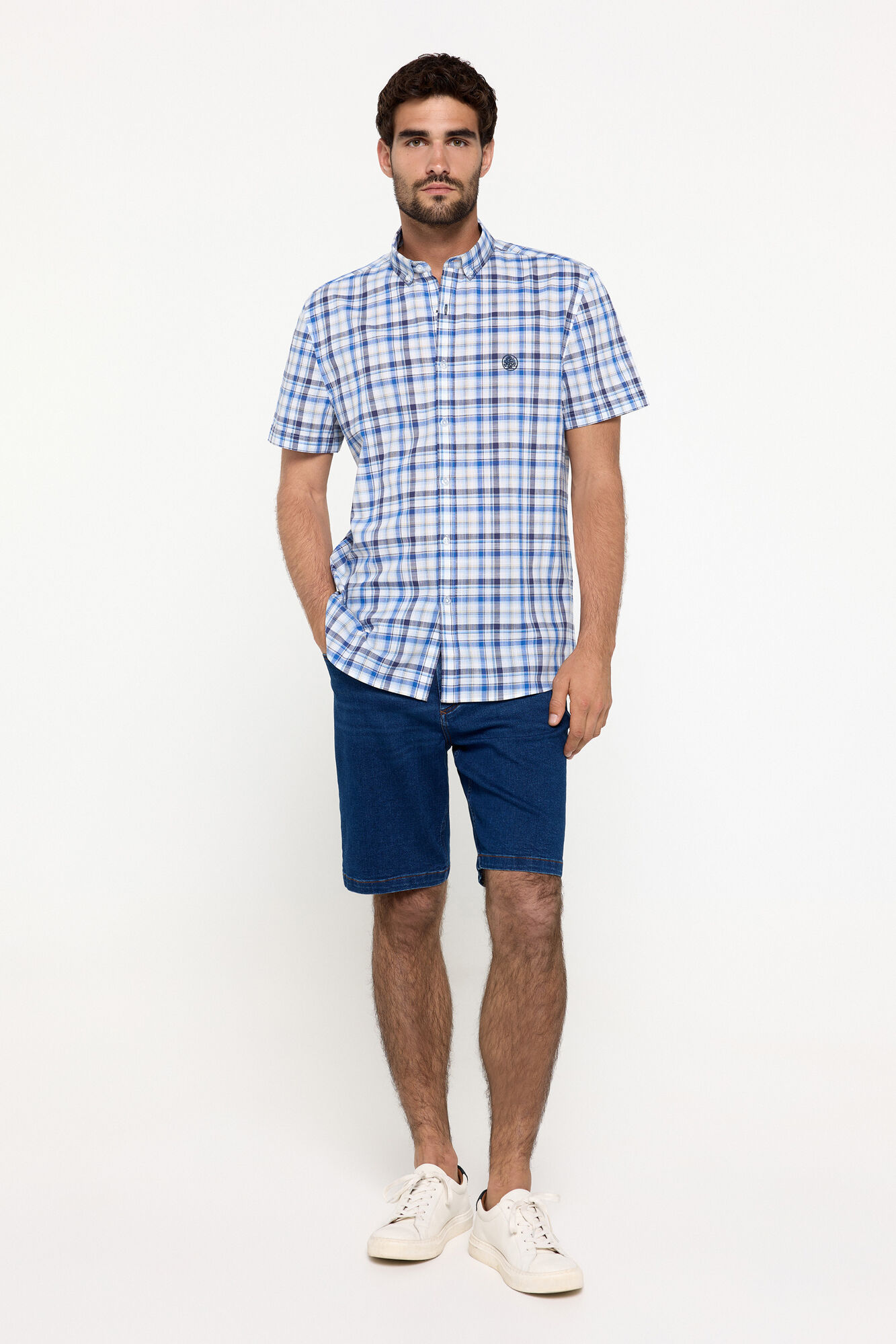 Springfield Camisa Slub Cuadros