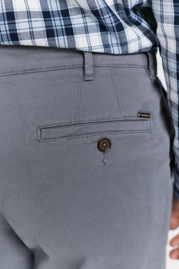 Pedro del Hierro Calças chino com ajuste confortável Cinza claro